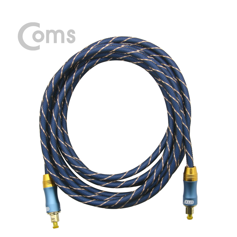 Coms 오디오광케이블(EMK/Blue) 각/각 3M 6∮, Toslink to Toslink