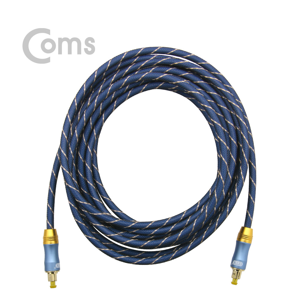 Coms 오디오광케이블(EMK/Blue) 각/각 5M 6∮, Toslink to Toslink