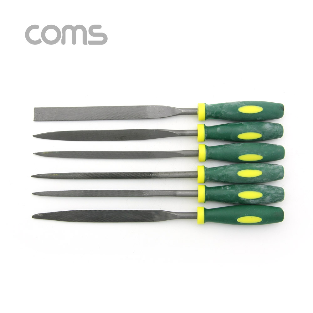 Coms 다듬질용 줄세트, 다듬줄 세트 6pcs / 야스리, 공구줄, 쇠줄 / 175mm