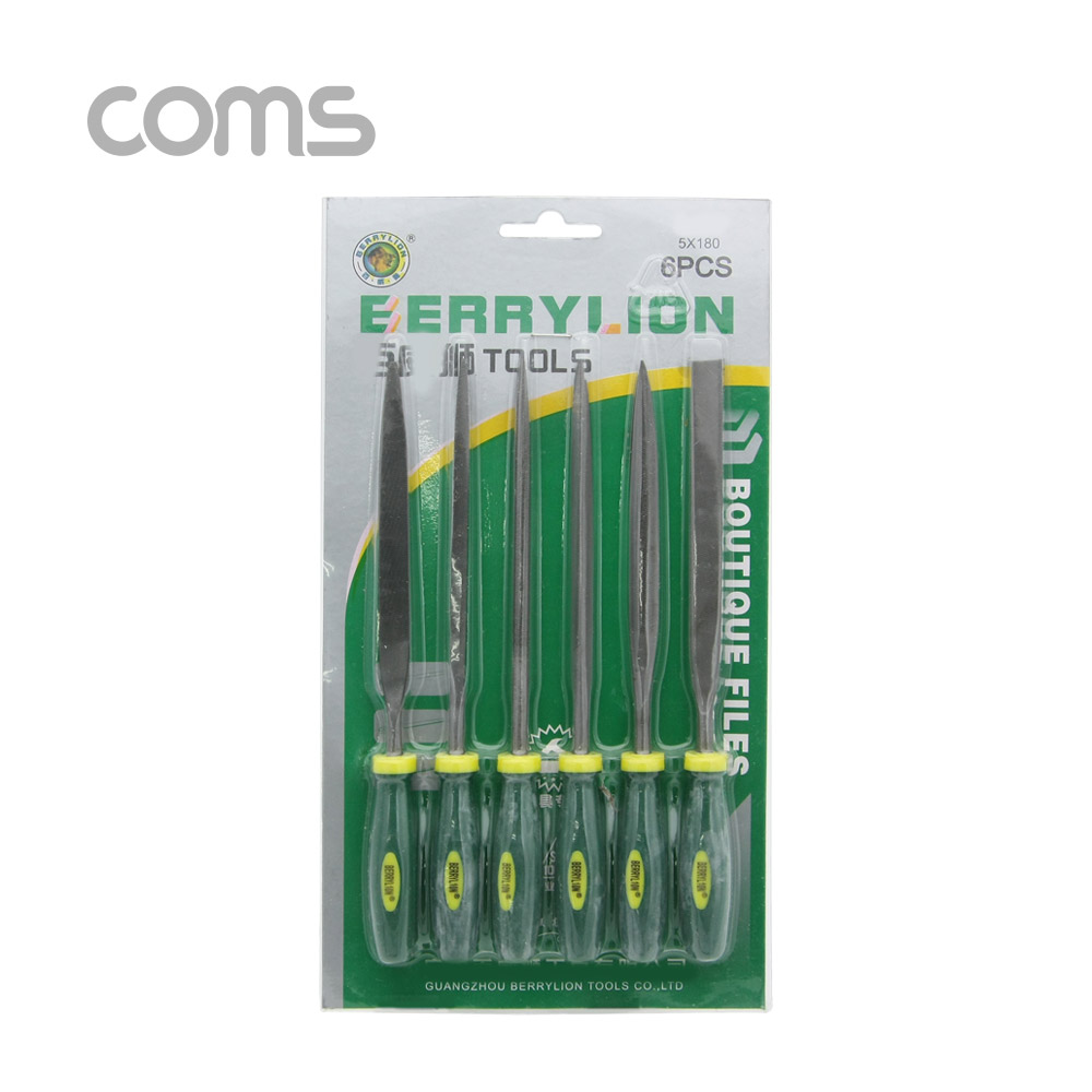 Coms 다듬질용 줄세트, 다듬줄 세트 6pcs / 야스리, 공구줄, 쇠줄 / 175mm