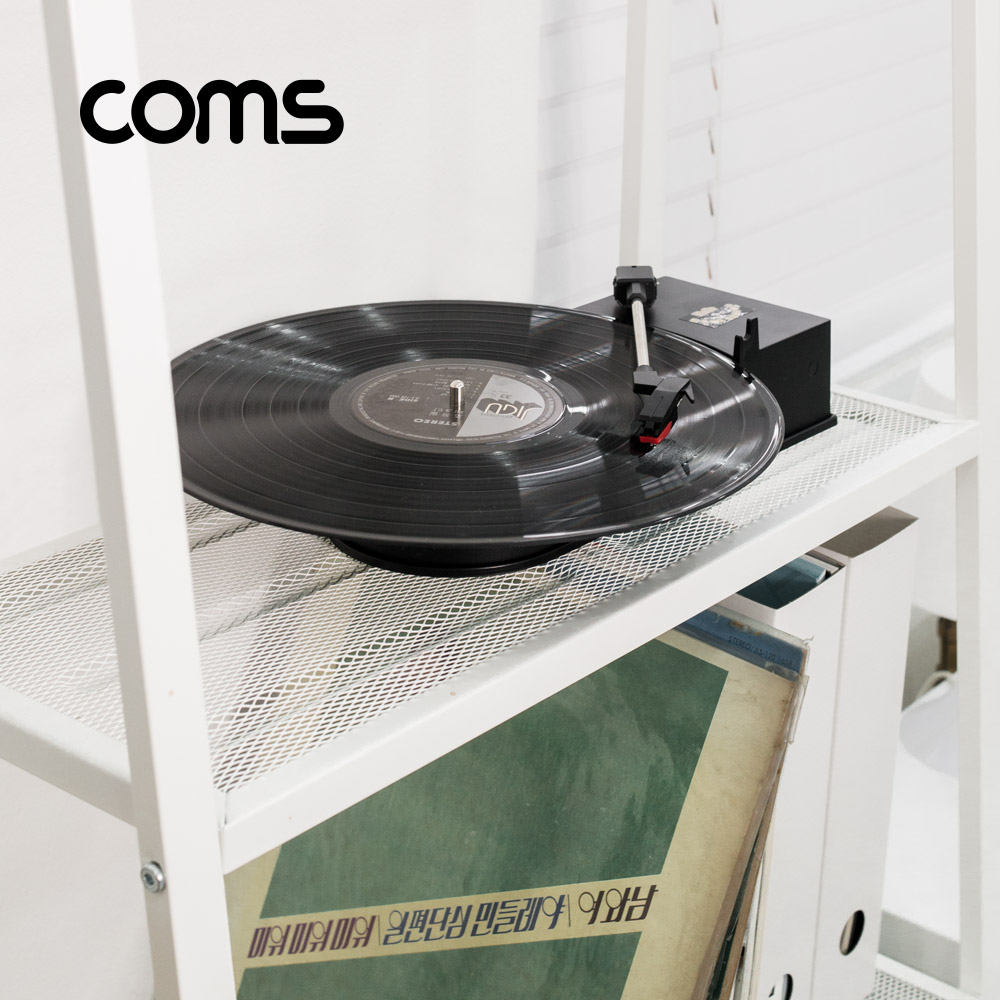 Coms 미니 USB 턴테이블/LP 레코드 플레이어 (MP3/WAV 변환, 녹음)