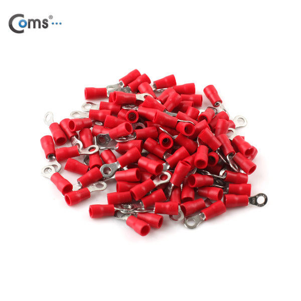 Coms 터미널(100pcs)/ Ring단자, RVM 1.25-3.5, 빨강, 3.7mm