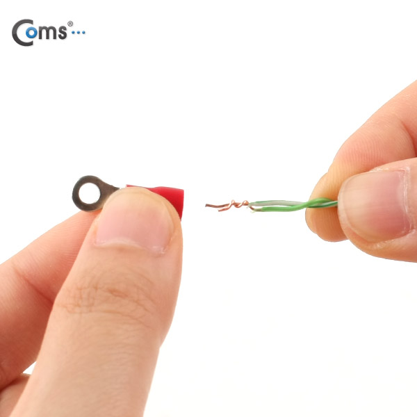 Coms 터미널(100pcs)/ Ring단자, RVM 1.25-3.5, 빨강, 3.7mm