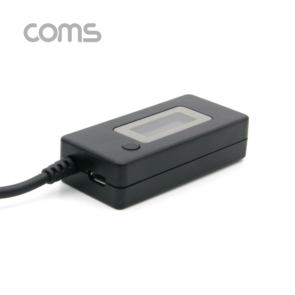 Coms USB 테스터기(전류/전압 측정) 20cm, Black