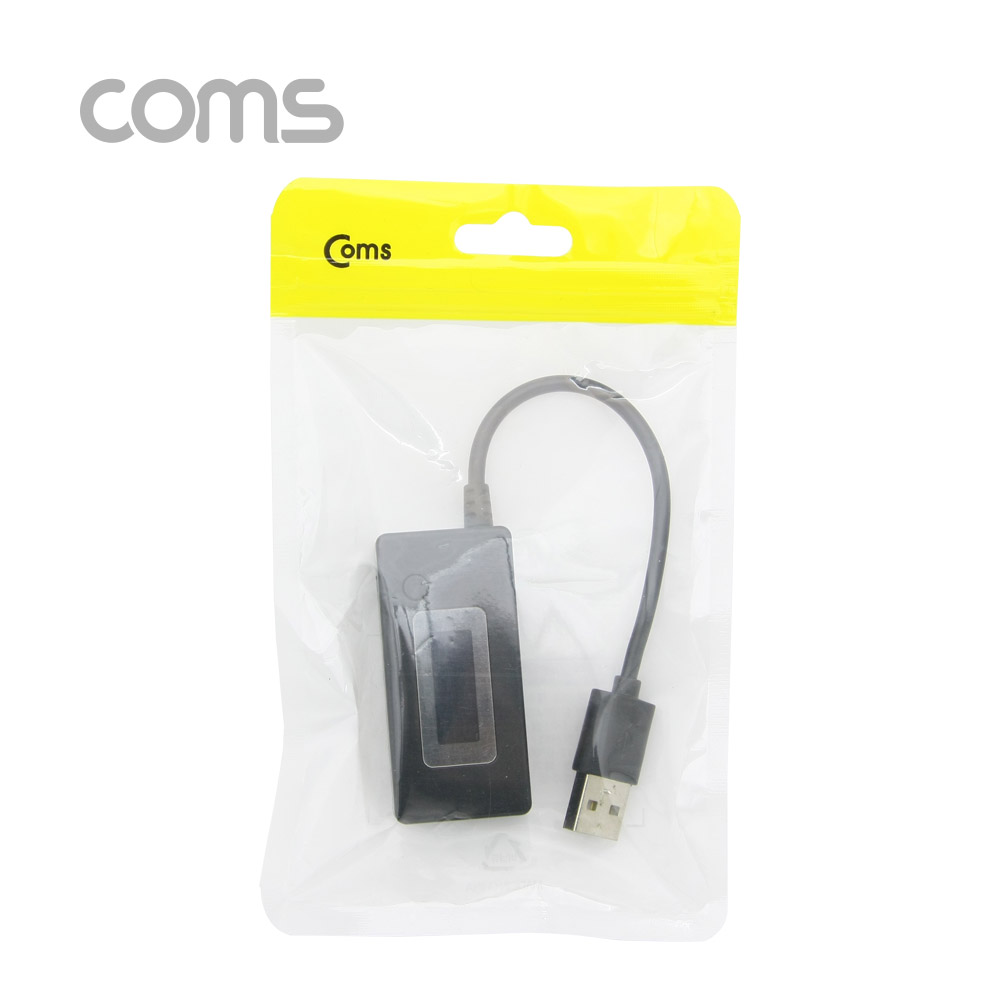 Coms USB 테스터기(전류/전압 측정) 20cm, Black