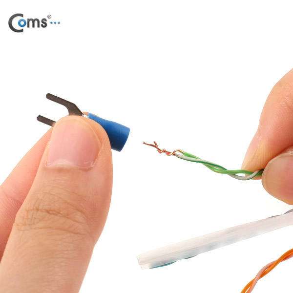 Coms 터미널(100pcs)/ Y단자, SVM 2-4, 파랑, 4.3mm