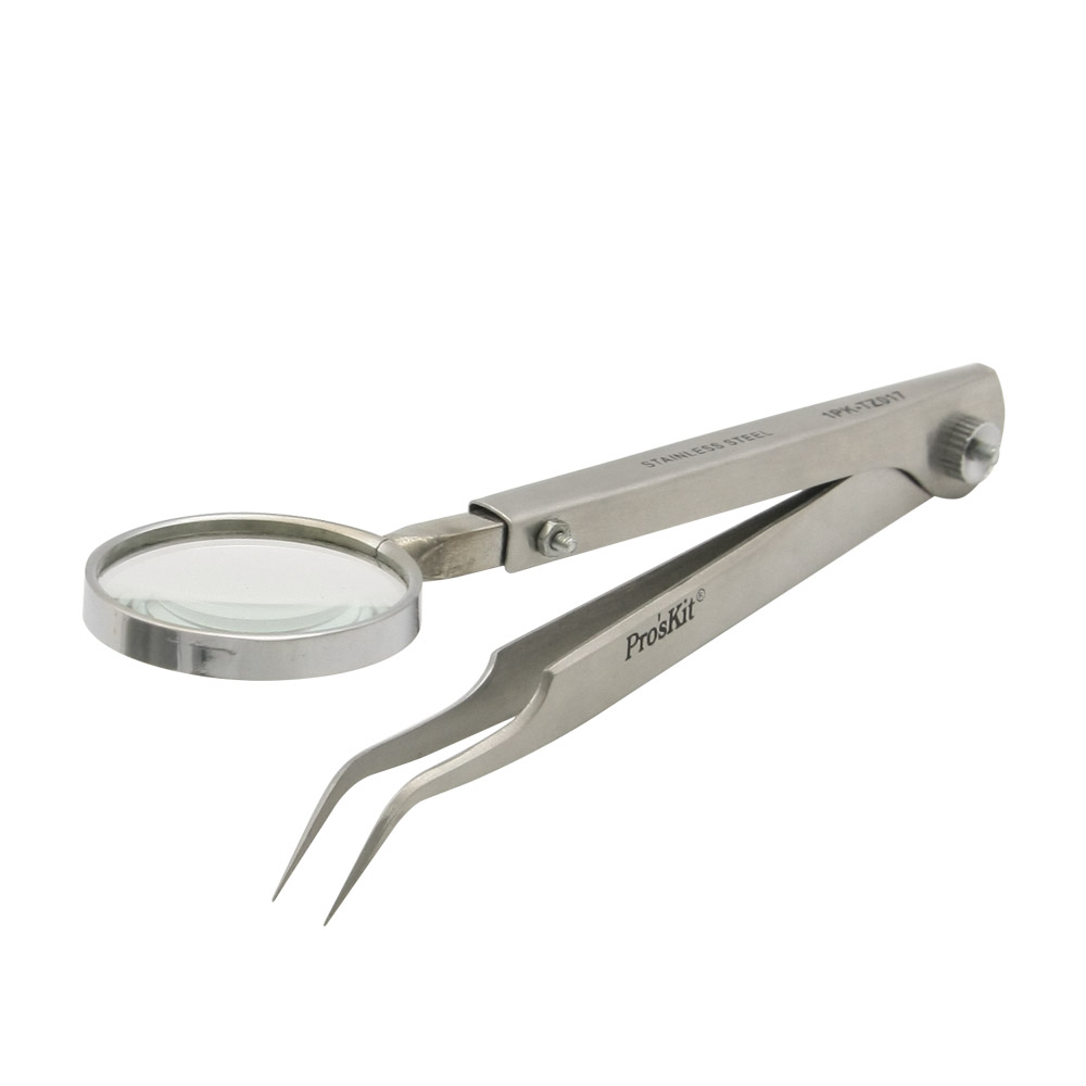 PROKIT 정밀 돋보기 핀셋 - 3배줌 렌즈 탑재