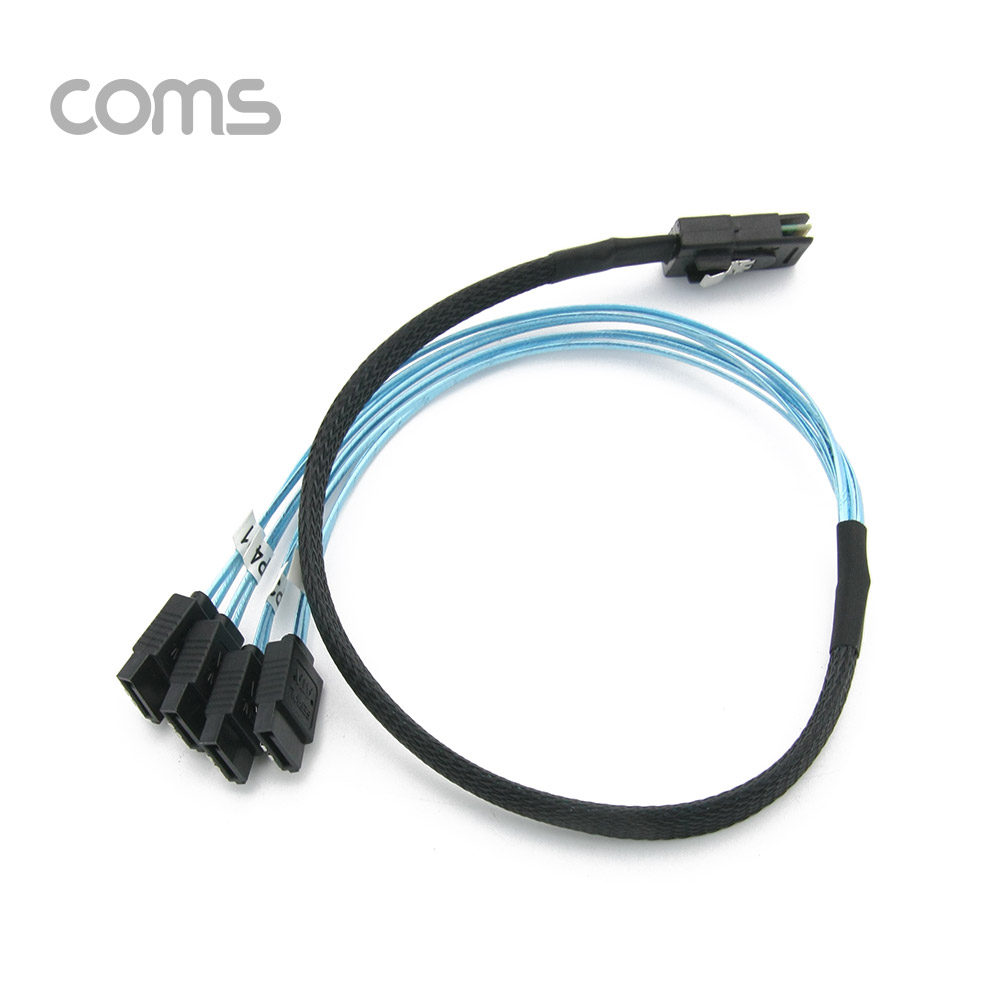 Coms SAS(SFF-8087/SATA) 케이블 50cm, 내장형 Mini SAS 36P to SATA x 4