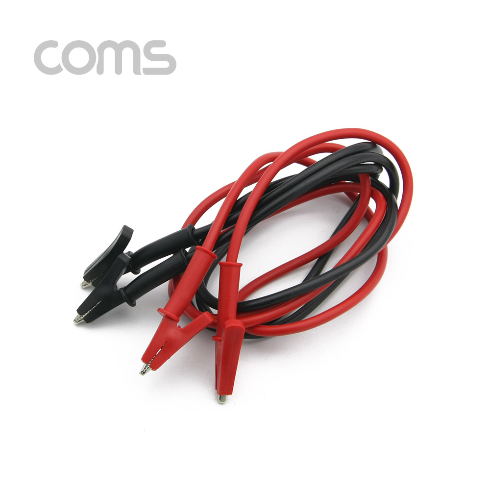 Coms 악어 클립 케이블, 약 1m 적/흑 2선