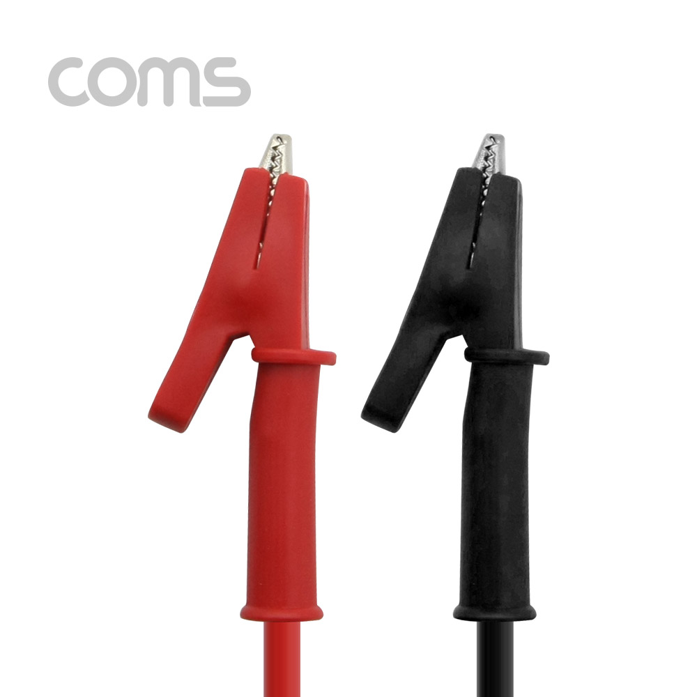 Coms 악어 클립 케이블, 약 1m 적/흑 2선
