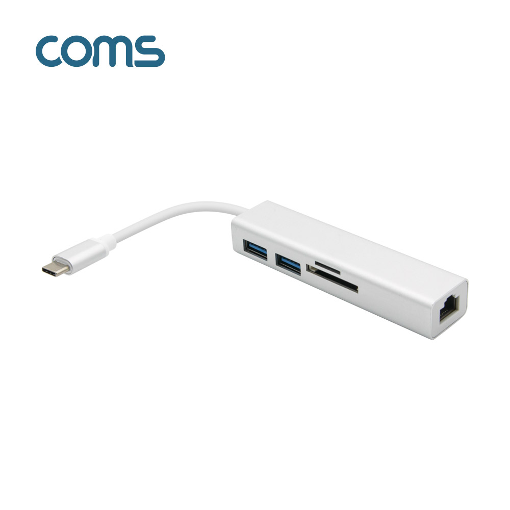Coms USB 3.1 Type C 멀티 허브 / 3.0 2포트 / 카드리더 / 기가비트