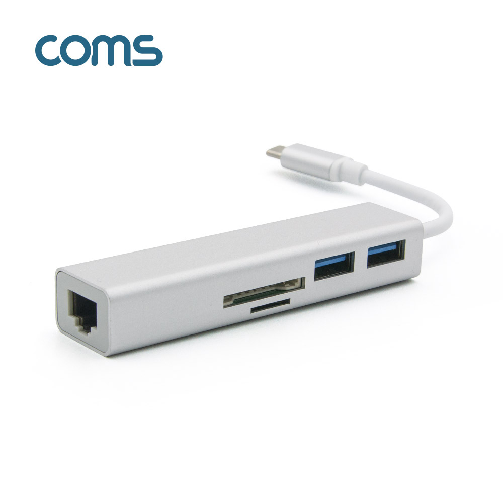 Coms USB 3.1 Type C 멀티 허브 / 3.0 2포트 / 카드리더 / 기가비트