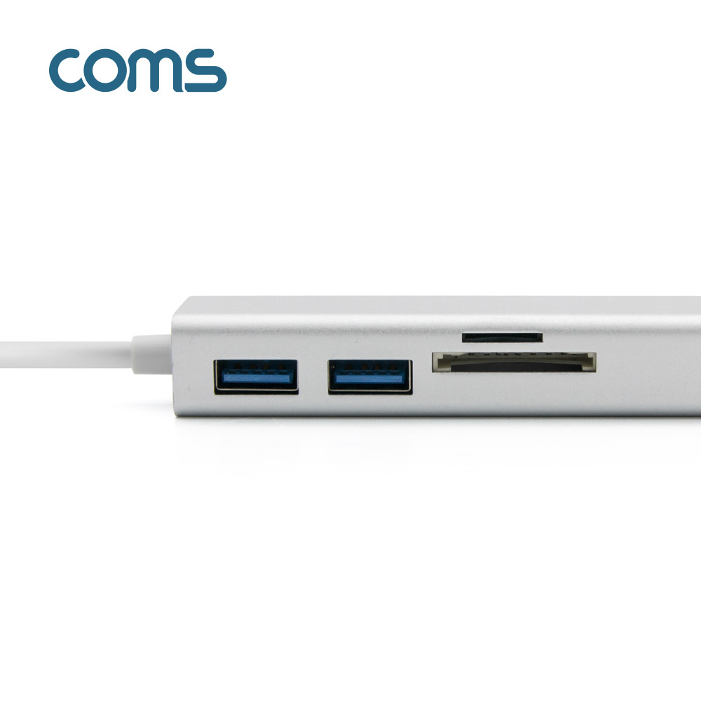 Coms USB 3.1 Type C 멀티 허브 / 3.0 2포트 / 카드리더 / 기가비트