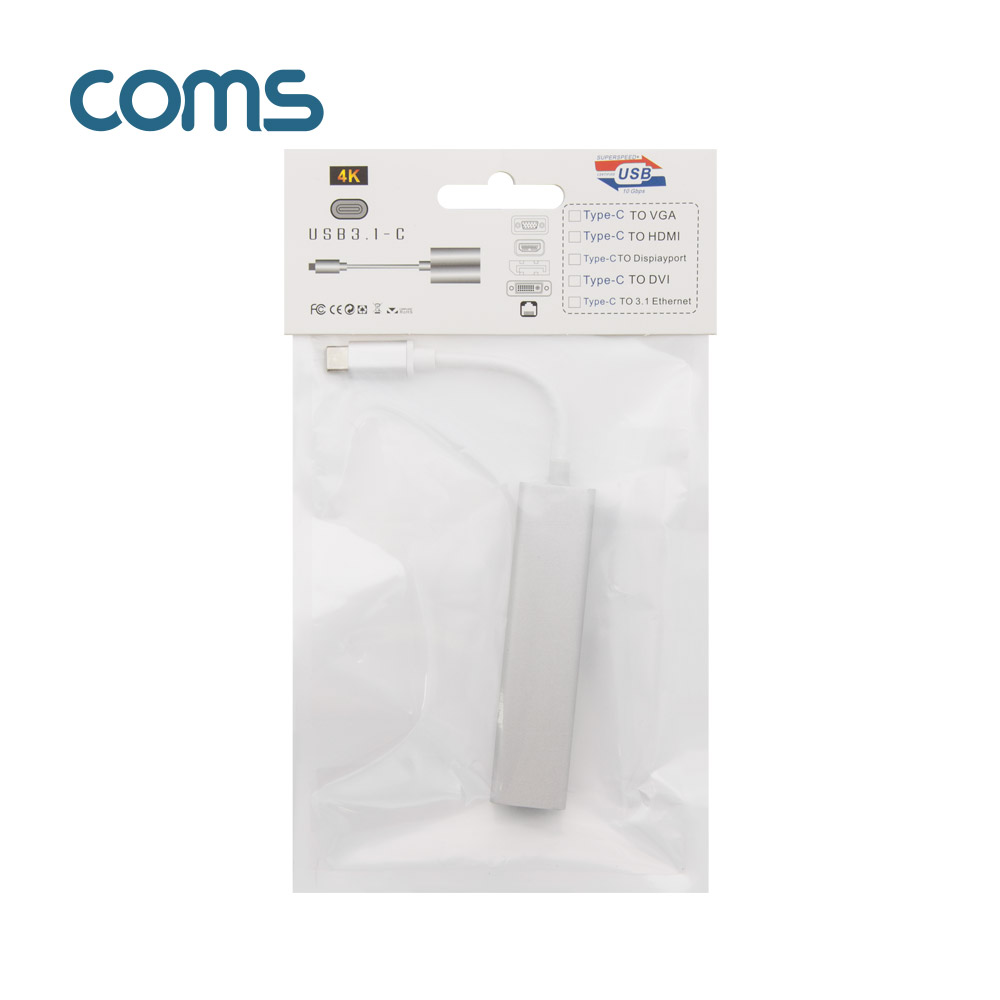 Coms USB 3.1 Type C 멀티 허브 / 3.0 2포트 / 카드리더 / 기가비트