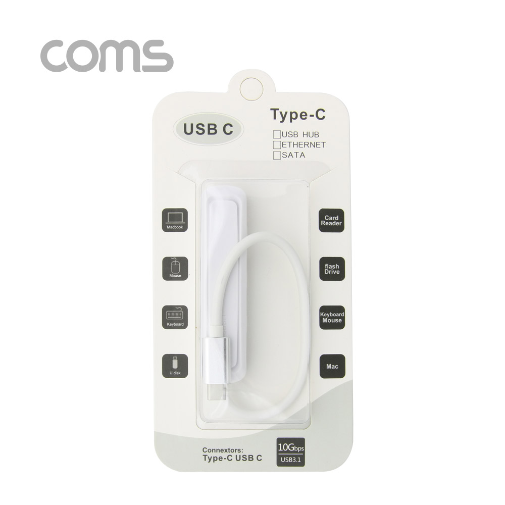 Coms USB 3.1(Type C) 허브 / USB 2.0 / 4 Port