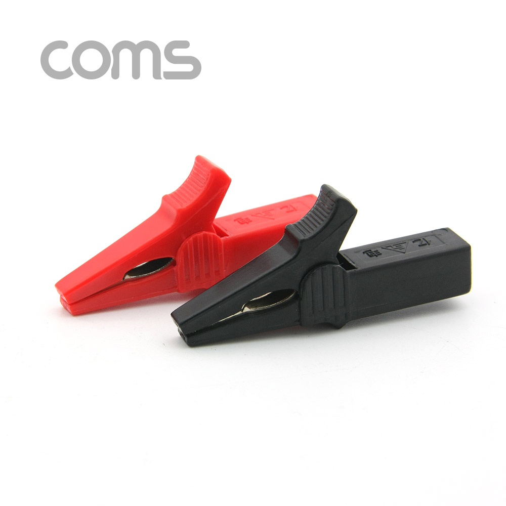 Coms 악어 클립(적색/흑색) 1세트, 상하 비대칭, 사각