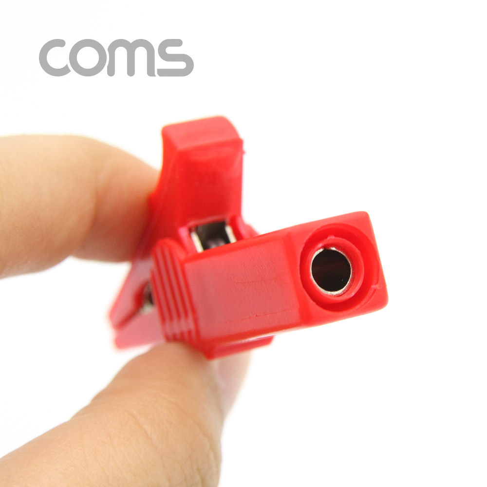 Coms 악어 클립(적색/흑색) 1세트, 상하 비대칭, 사각