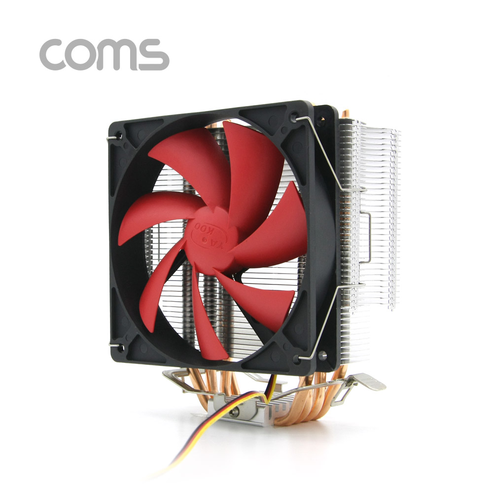 Coms CPU 쿨러 / 120mm / Red / Intel LGA 775, 1155, 1156 / AMD 754,AM2,AM2+,AM3