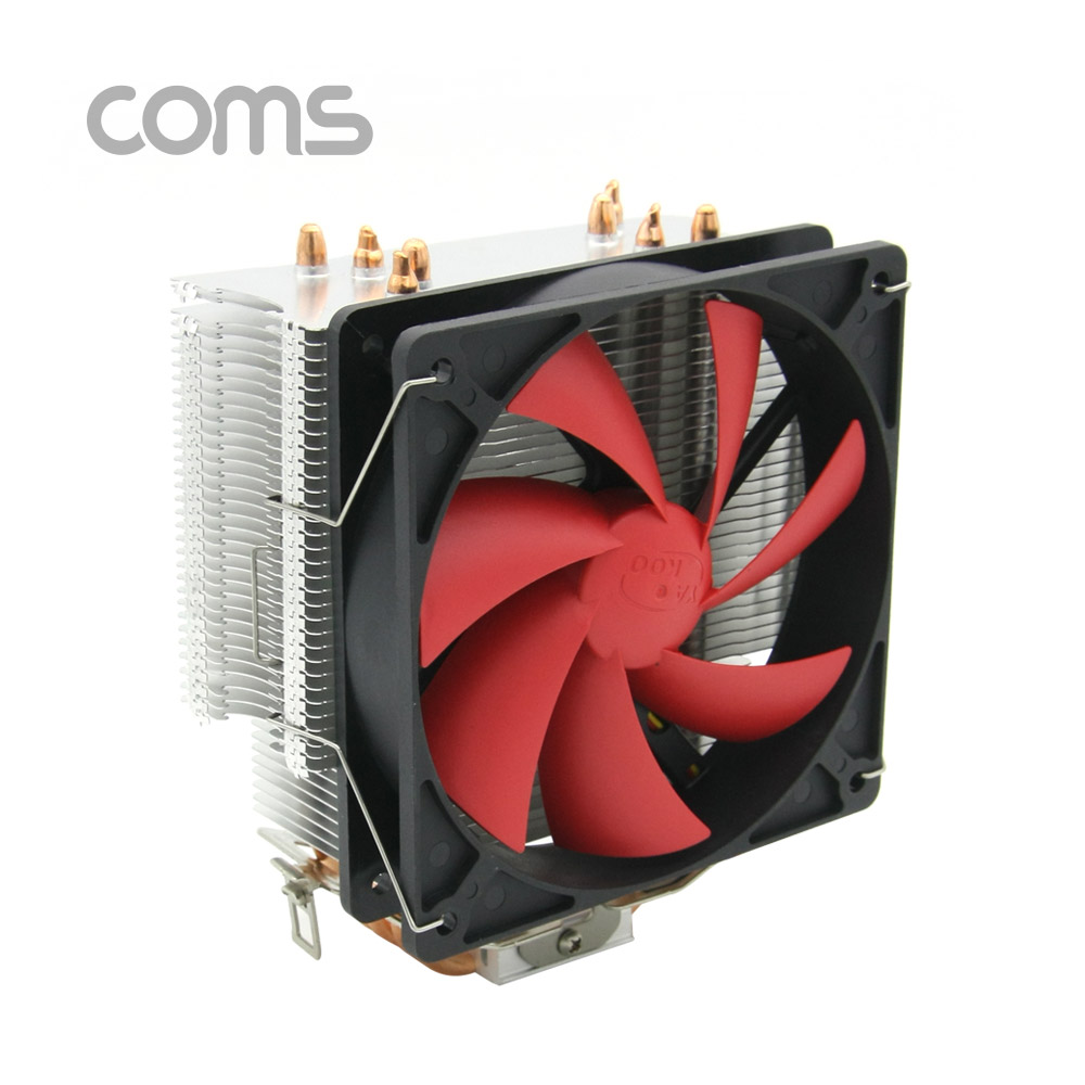 Coms CPU 쿨러 / 120mm / Red / Intel LGA 775, 1155, 1156 / AMD 754,AM2,AM2+,AM3