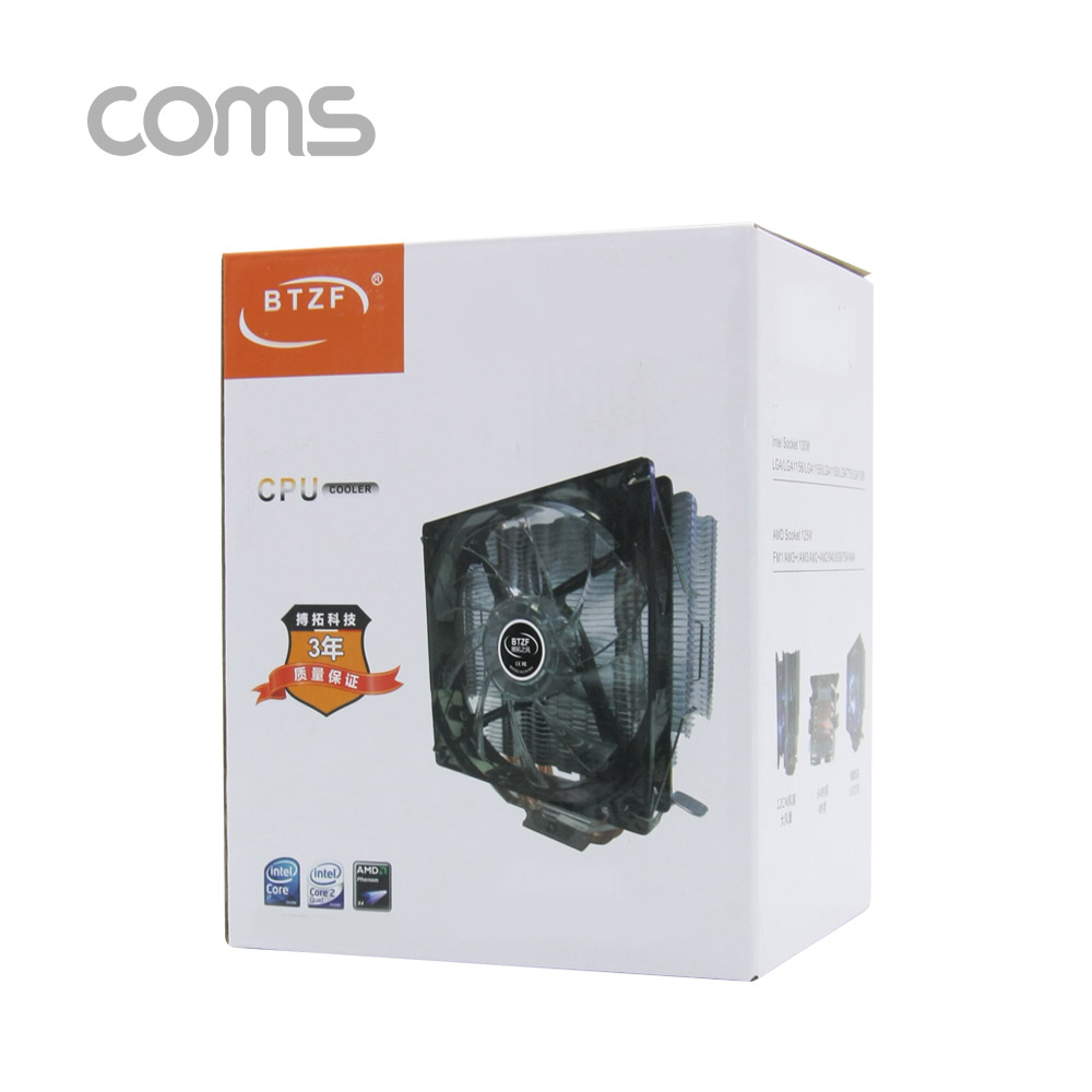 Coms CPU 쿨러 / 120mm / Red / Intel LGA 775, 1155, 1156 / AMD 754,AM2,AM2+,AM3