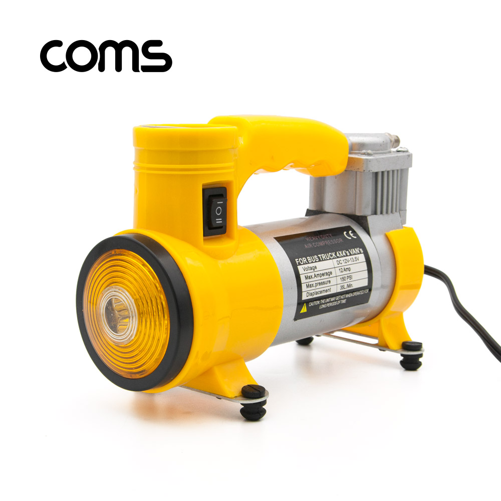 Coms 차량용 에어 컴프레셔 펌프 / 12V / 타이어 공기주입 / 튜브 / 자전거 / 시가잭 / 시거잭