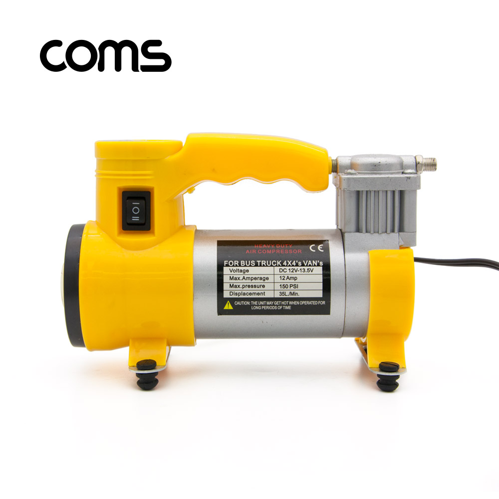 Coms 차량용 에어 컴프레셔 펌프 / 12V / 타이어 공기주입 / 튜브 / 자전거 / 시가잭 / 시거잭