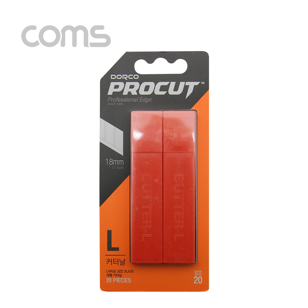Coms 도루코 L 커터날 20Pcs/ 18mm (대형)