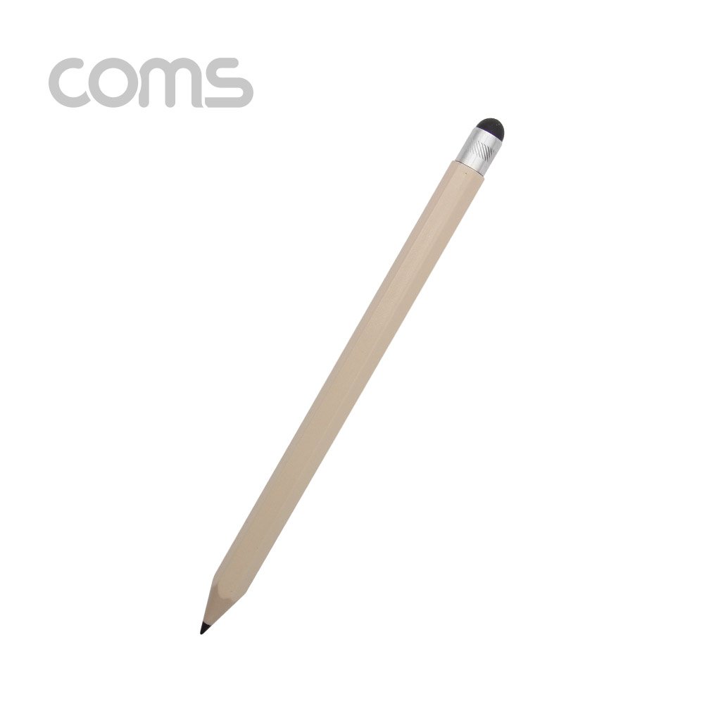 Coms 터치펜 8각 연필 15cm, Beige/ 스타일러스