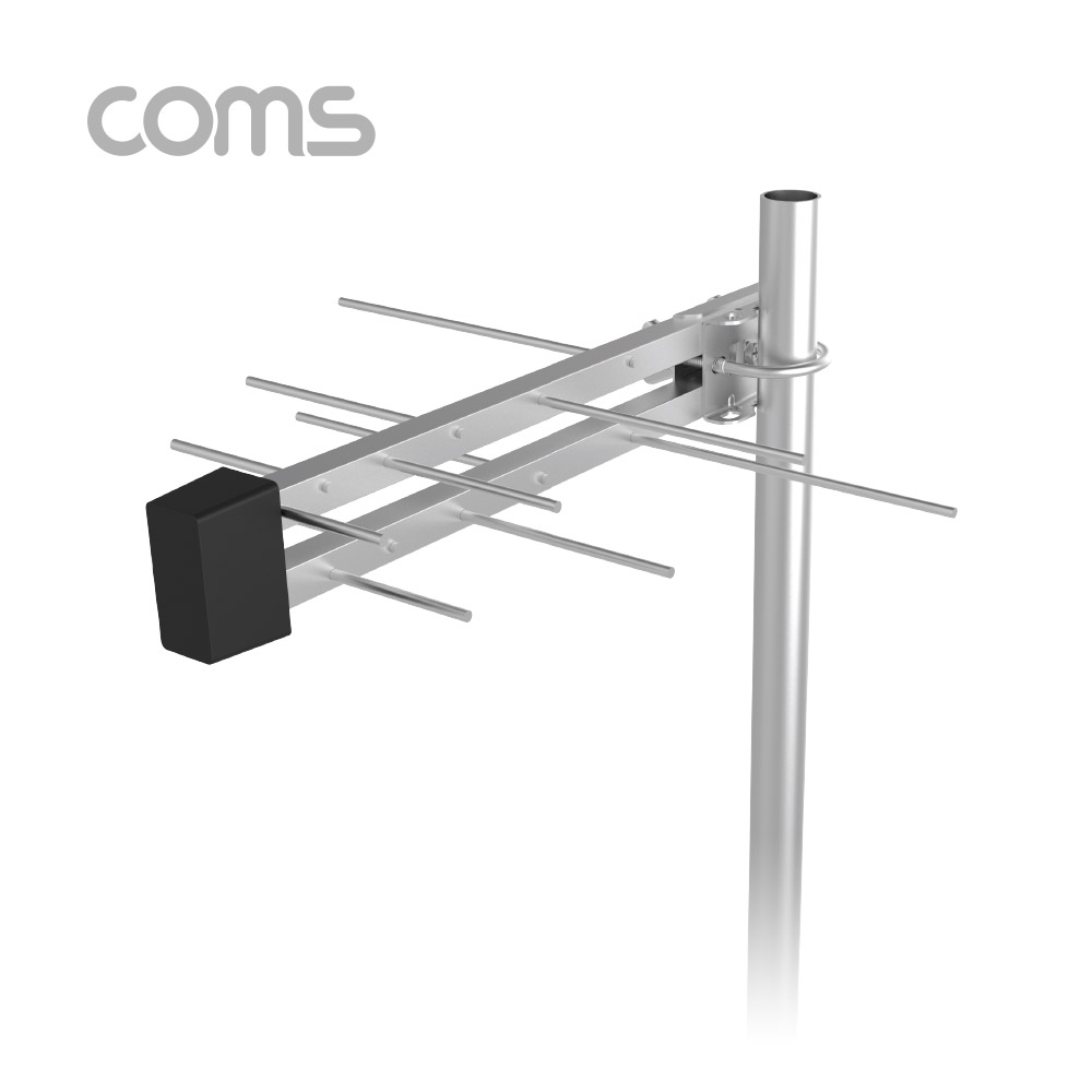 Coms 안테나 수신기 (LPD-U125N) 디지털 TV 실외용 / 안테나 케이블(10M) 포함