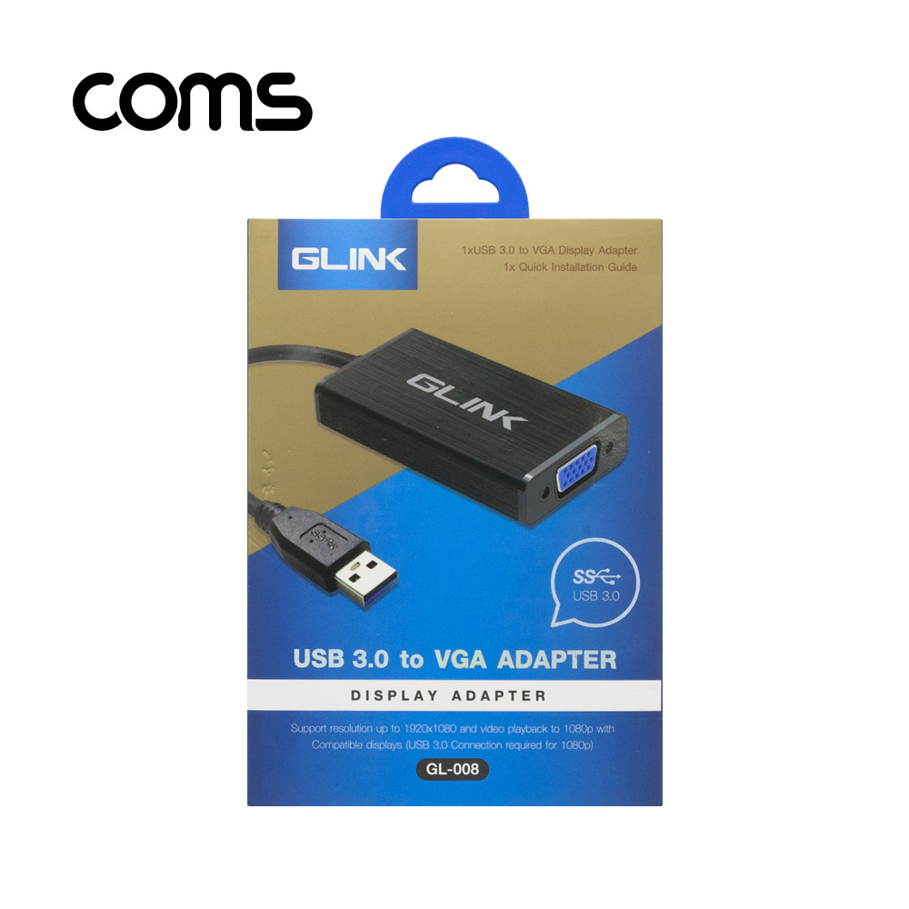 Coms USB 3.0 to VGA 컨버터 1920x1080 지원 / PNP