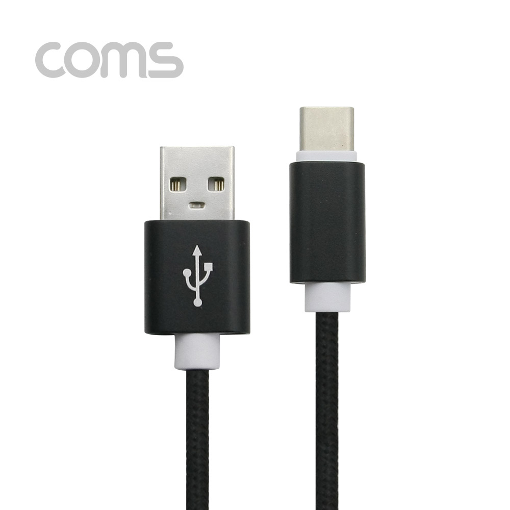 Coms  USB 3.1(Type C) 케이블(고속충전/3.5A) 1.5M, Black