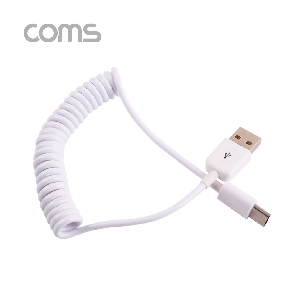 Coms USB 3.1 케이블(Type C) 스프링 25~50cm, White