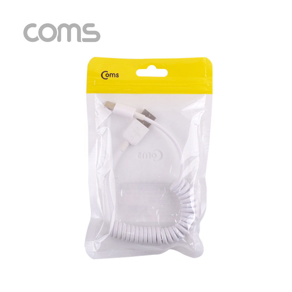 Coms USB 3.1 케이블(Type C) 스프링 25~50cm, White