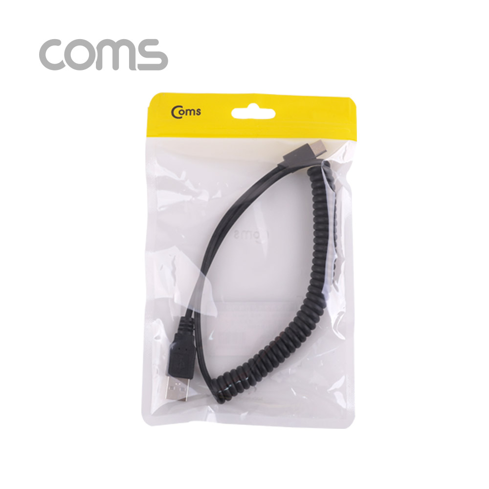 Coms USB 3.1 케이블(Type C) 스프링 40~80cm, Black