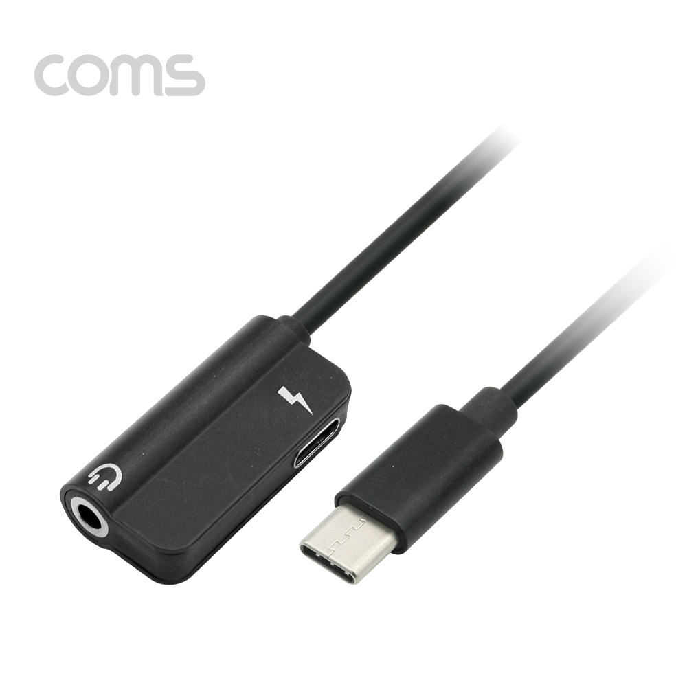 Coms USB 3.1(Type C) AUX 젠더(Y형) 12cm, Black/ 화웨이, 샤오미 전용(국내폰 사용불가)