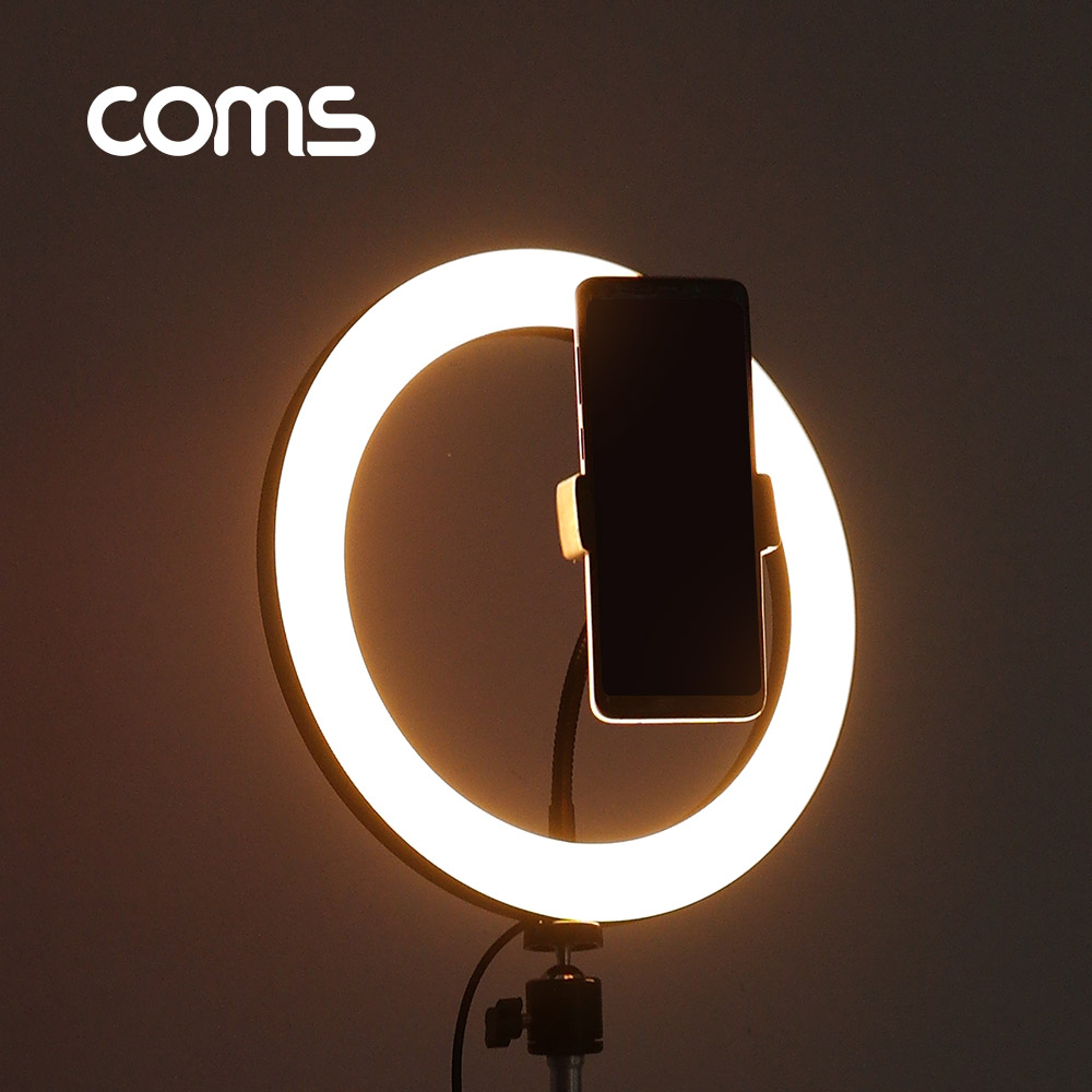 Coms LED 원형 램프 / 링 라이트 / 개인방송용 조명 / USB 전원 / Ring Light / 25.5cm