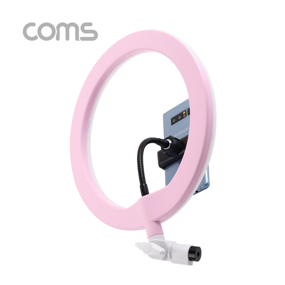 Coms LED 원형 램프 / 링 라이트 / 개인방송용 조명 / USB 전원 / Ring Light / 26cm / 삼각대 포함