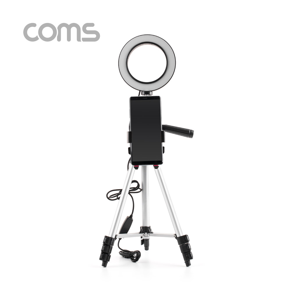 Coms 개인방송용 촬영세트, LED 원형 램프, 링 라이트, USB 전원, Ring Light, 삼각대 제공, 15.5cm