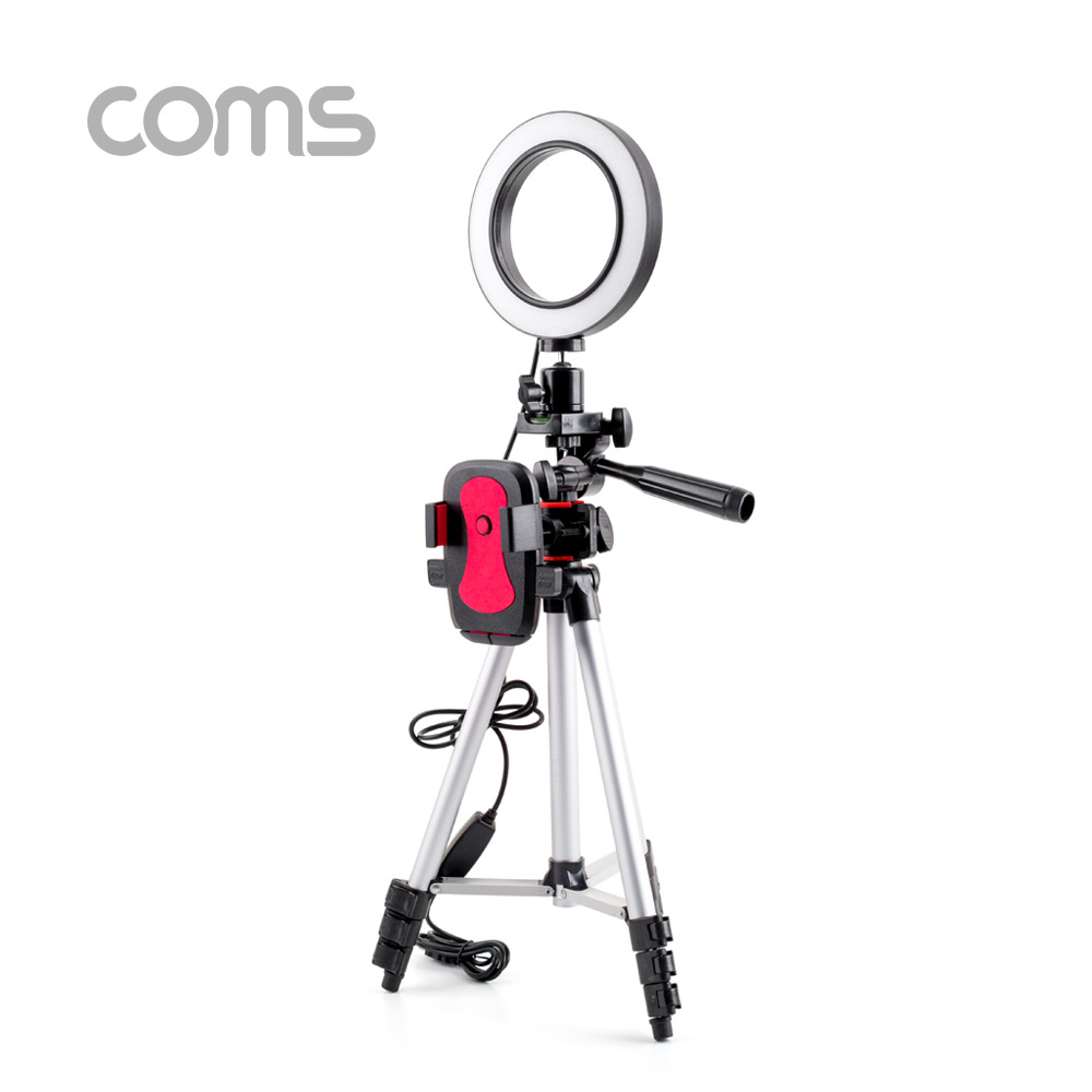Coms 개인방송용 촬영세트, LED 원형 램프, 링 라이트, USB 전원, Ring Light, 삼각대 제공, 15.5cm