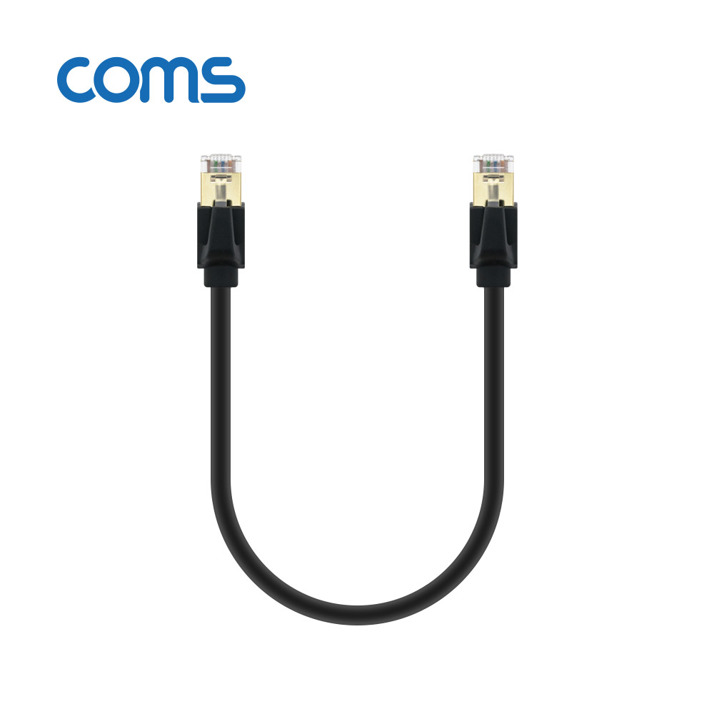 Coms 기가비트 랜케이블(Direct/Cat 8) 30cm / LAN / 40Gbps / 26AWG / Fluke Test