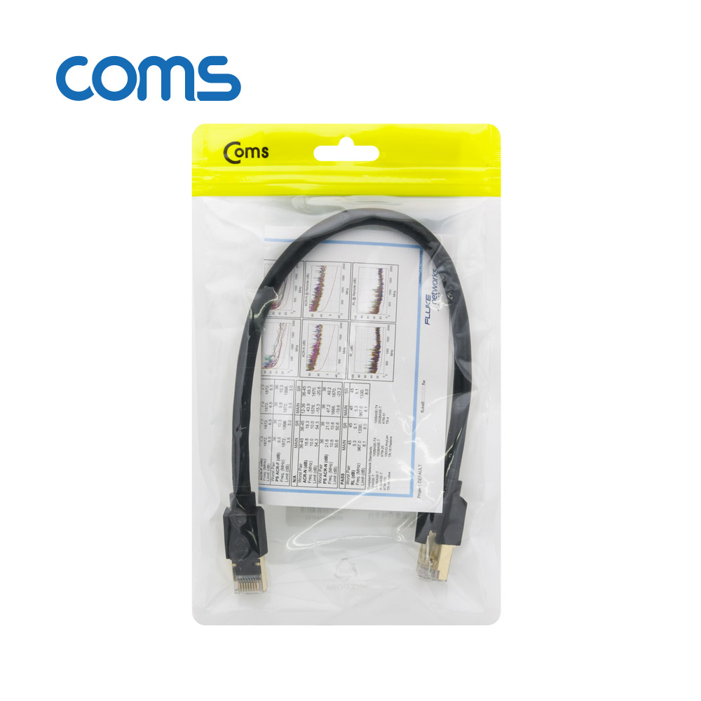 Coms 기가비트 랜케이블(Direct/Cat 8) 30cm / LAN / 40Gbps / 26AWG / Fluke Test