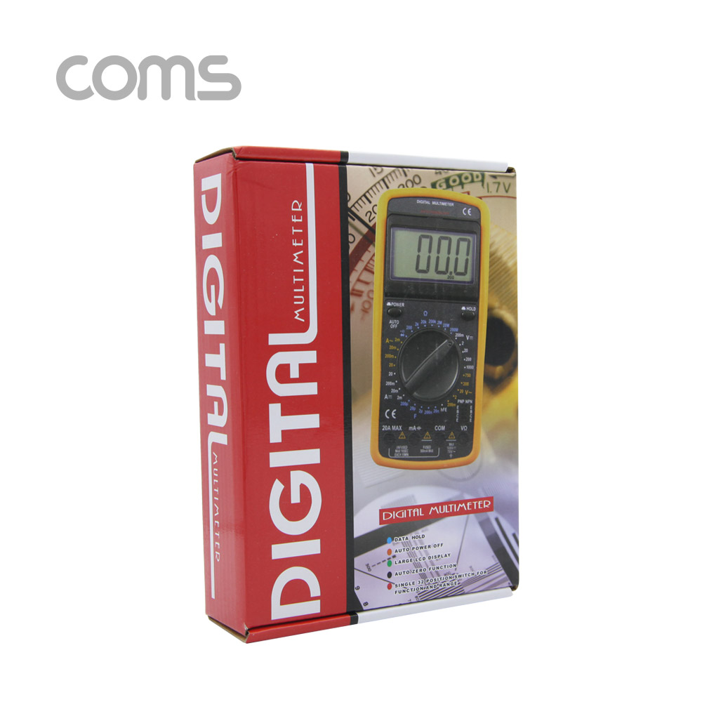 Coms 디지털 멀티 테스터기 / AC/DC 전압/전류/저항/다이오드/Audible Continuity 측정