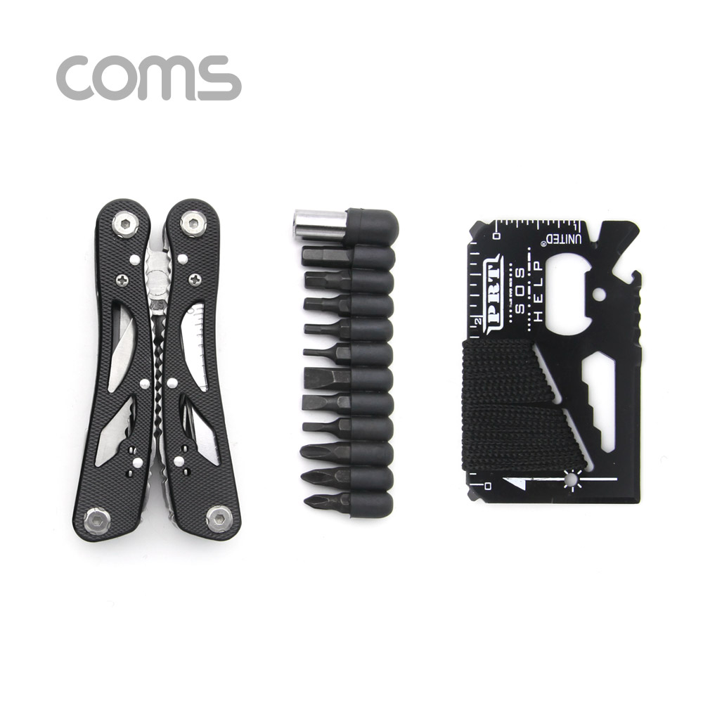 Coms 만능공구 멀티툴 / 롱노즈 / 드라이버 / 서바이벌 카드 / 다목적, 휴대용, 레저, 캠핑, 비상용