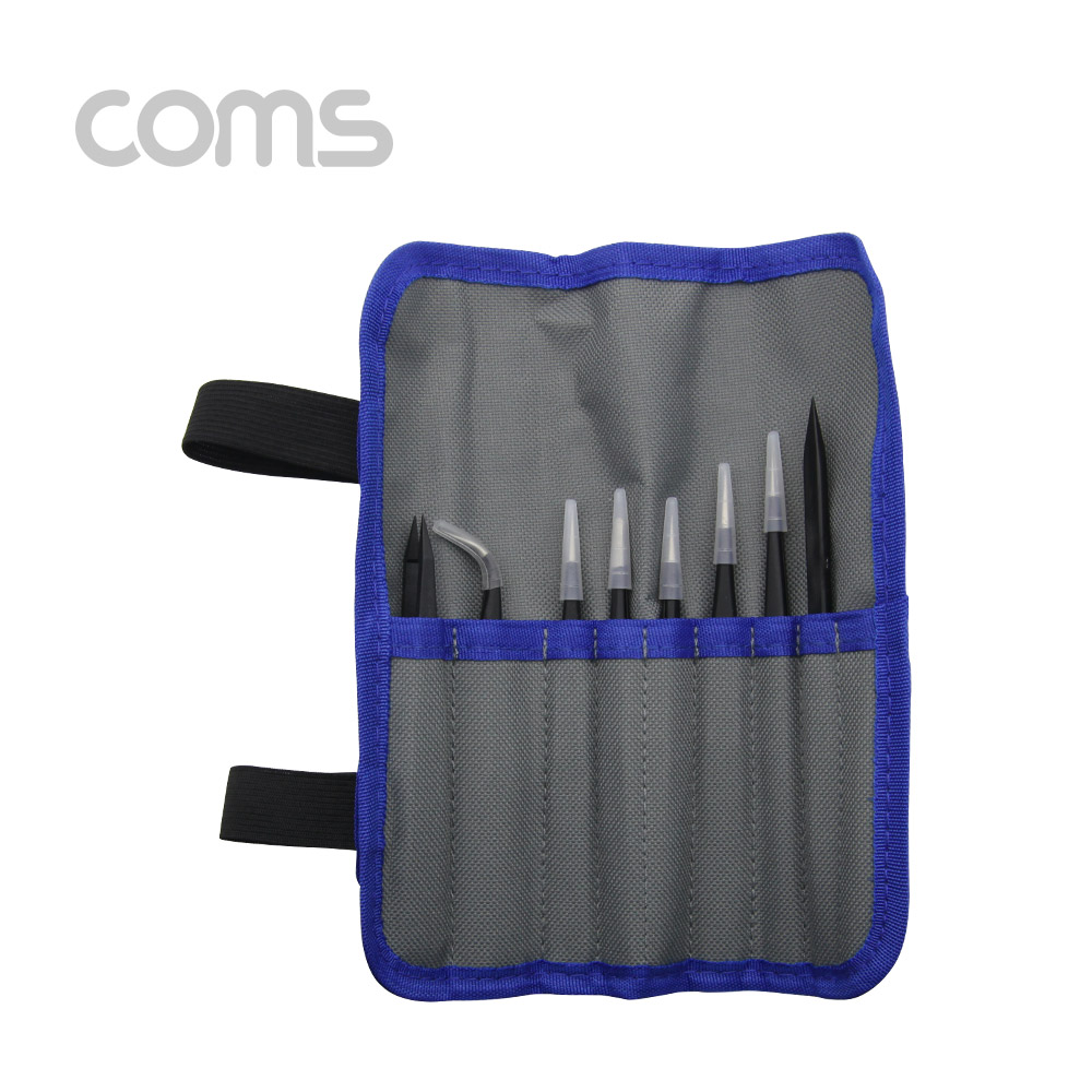 Coms 핀셋 세트(8pcs) / 정밀 핀셋 / 정전기 방지 / 네일아트, 비즈공예/ 쪽집게