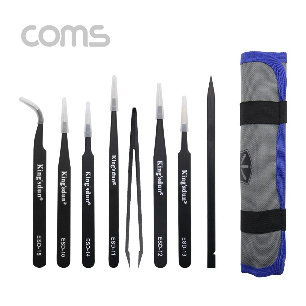 Coms 핀셋 세트(8pcs) / 정밀 핀셋 / 정전기 방지 / 네일아트, 비즈공예/ 쪽집게