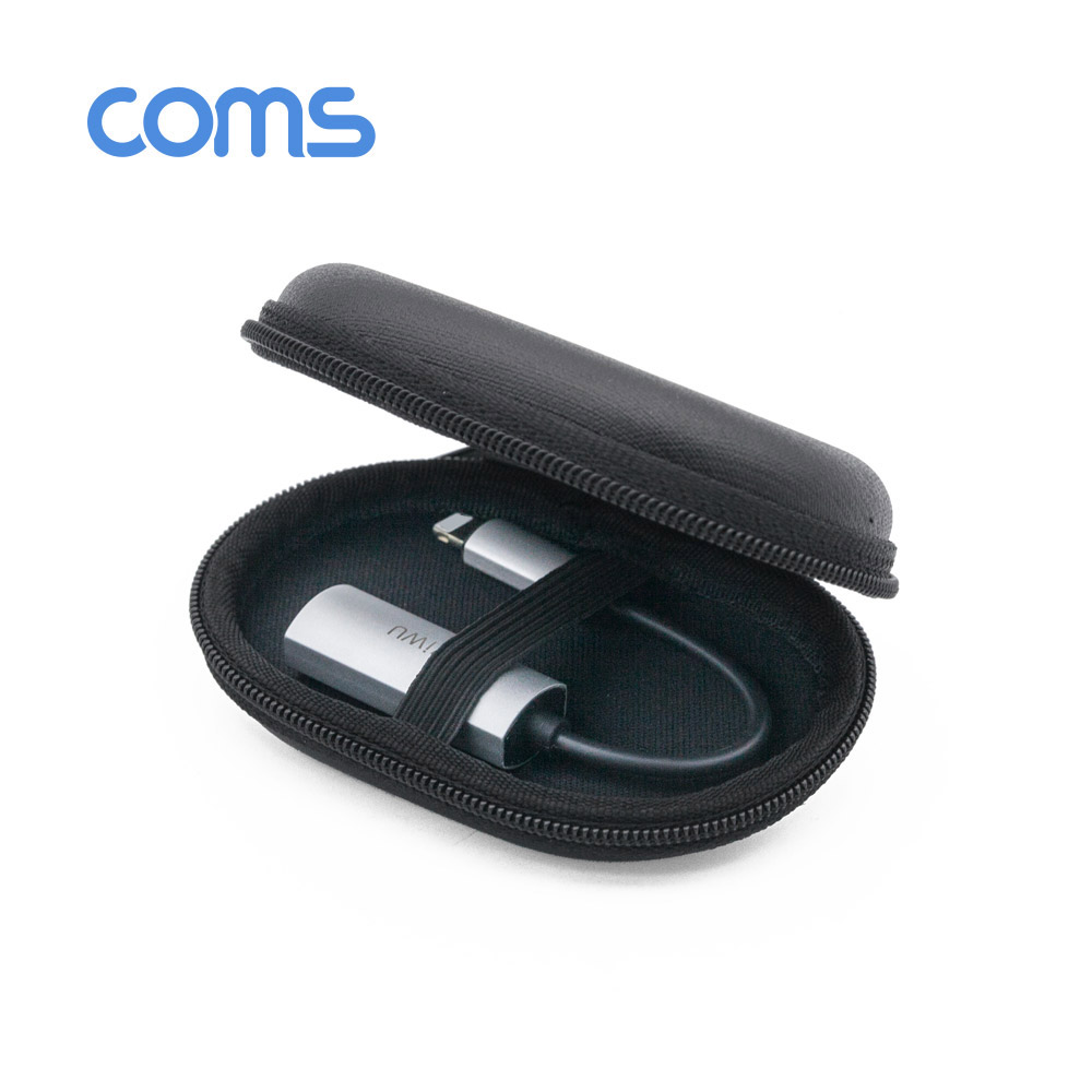 Coms iOS 8핀 AUX 젠더 10cm / Silver / 8Pin 충전 + 3.5mm 이어폰 / 케이스 포함