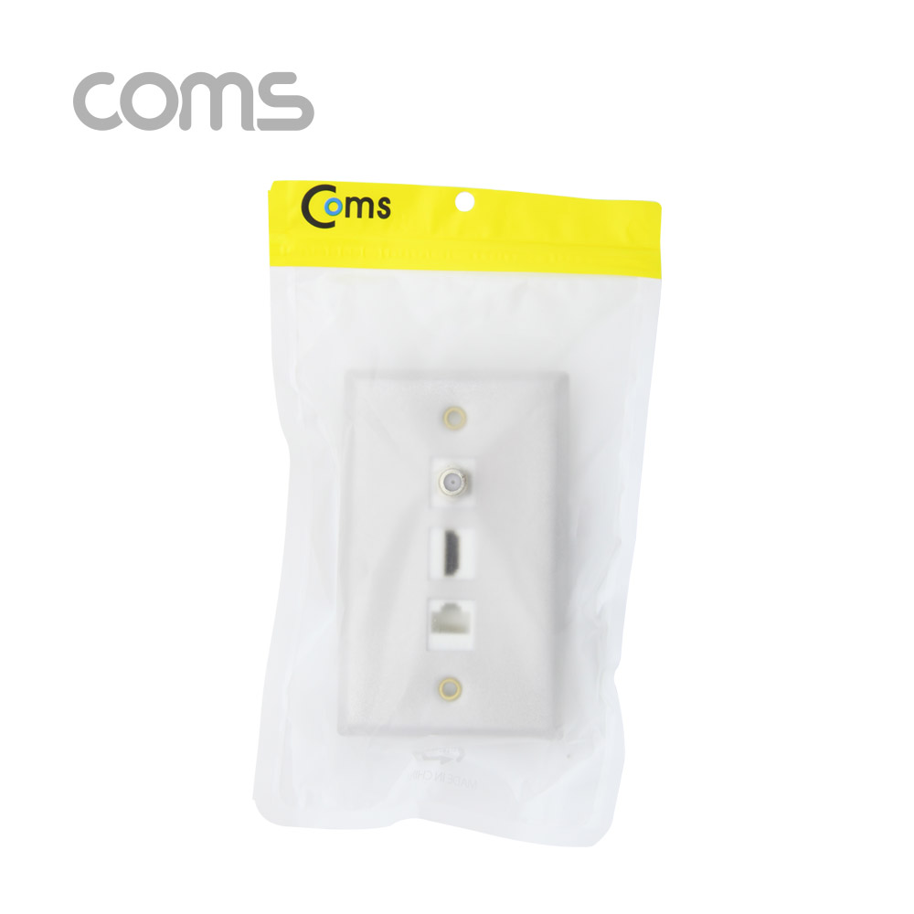 Coms 월 플레이트 / 알루미늄 WALL PLATE / HDMI + RJ45 + RF