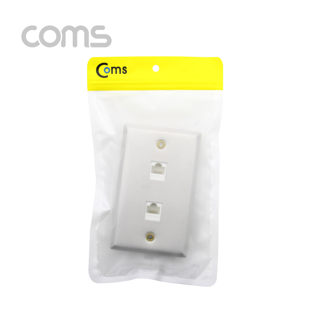 Coms 월 플레이트 - RJ45 2Port / 알루미늄 PLATE / LAN 2 Port
