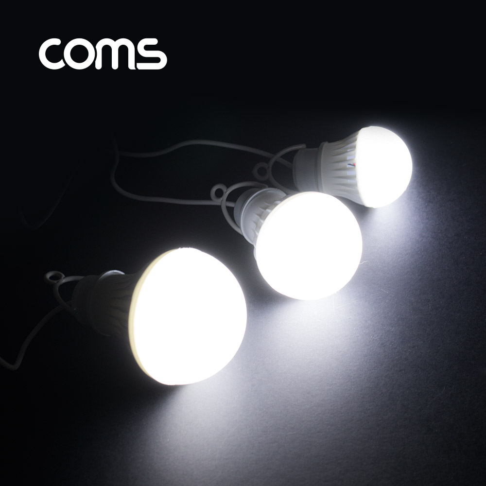 Coms 캠핑용 USB 램프(전구형) 5V/3W / 6 LED / 1M / White / LAMP