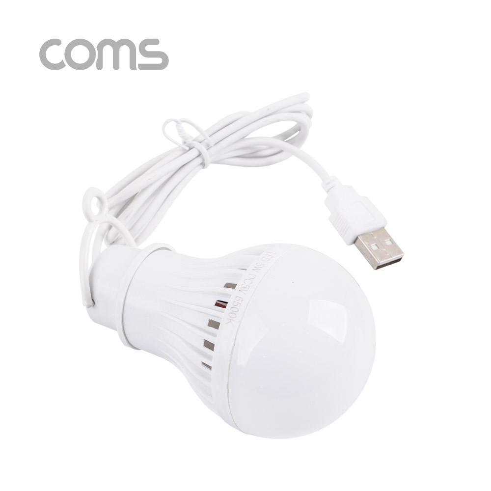 Coms 캠핑용 USB 램프(전구형) 5V/5W / 10 LED / 1M / White / LAMP